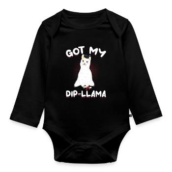 Diplôme Llama Diplômé - Body Bébé bio manches longues - noir - Devant