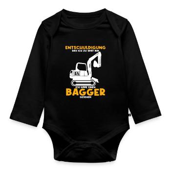 Entschuldigung das ich zu spät bin habe einen Bagg - Baby Bio-Langarm-Body - Schwarz - Vorne