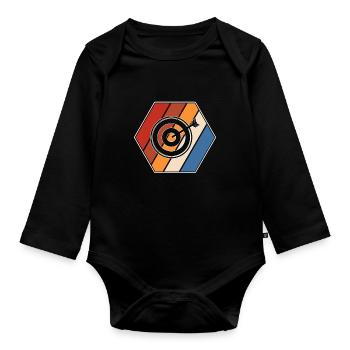 Darts Retro - Organic Longsleeve Baby Bodysuit - black - Front