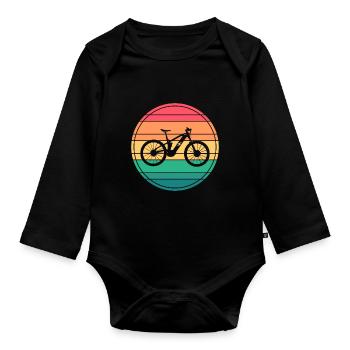 Vintage Retro EBike Sunset - Body Bébé bio manches longues - noir - Devant