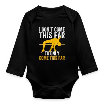 Lustiger Stabhochsprung Stabhochsprung - Baby Bio-Langarm-Body - Schwarz - Vorne