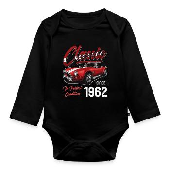 Ich bin nicht alt, ich bin Oldtimer Jahrgang Jahrgang 1962 - Baby Bio-Langarm-Body - Schwarz - Vorne