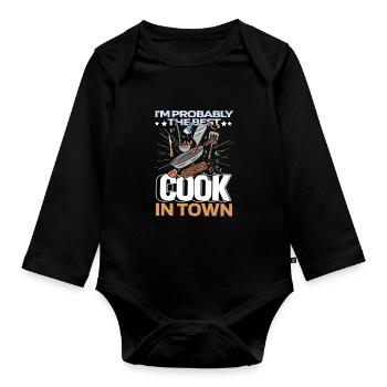 Cook Cooking Utensils - Organic Longsleeve Baby Bodysuit - black - Front