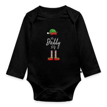 Papa Elf Noël - Body Bébé bio manches longues - noir - Devant