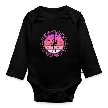 Vertical Cloth Acrobatics Aerial Silk Acrobat - Organic Longsleeve Baby Bodysuit - black - Front