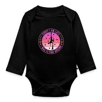 Vertikaltuchakrobatik Aerial Flying Around - Baby Bio-Langarm-Body - Schwarz - Vorne