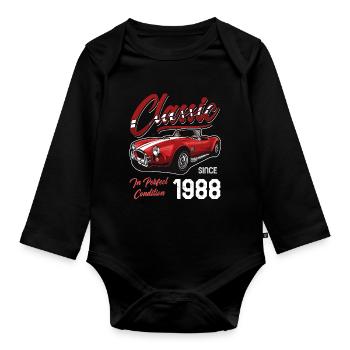 I'm Not Old I'm Classic Car Vintage Born In 1988 - Organic Longsleeve Baby Bodysuit - black - Front