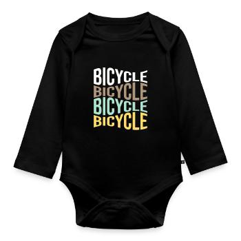 Bicyclette - Body Bébé bio manches longues - noir - Devant