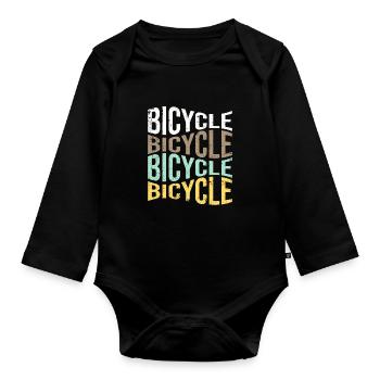Bicyclette - Body Bébé bio manches longues - noir - Devant