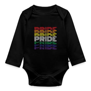 LGBT Human Human Rainbow Gift Idea - Organic Longsleeve Baby Bodysuit - black - Front