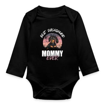 Meilleure maman teckel - Body Bébé bio manches longues - noir - Devant