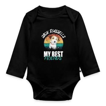 Jack Russell - Organic Longsleeve Baby Bodysuit - black - Front