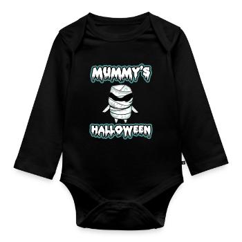 Costume de maman d’Halloween - Body Bébé bio manches longues - noir - Devant