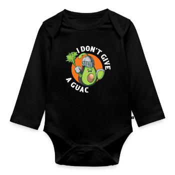 I Dont Give A Guac Vegan Geschenk - Baby Bio-Langarm-Body - Schwarz - Vorne