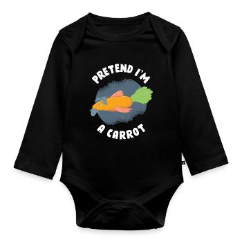 Pretend im A Carrot Carrot Gift - Body Bébé bio manches longues - noir - Devant