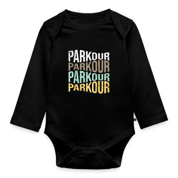Parkour - Baby Bio-Langarm-Body - Schwarz - Vorne