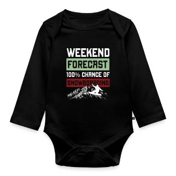 Snowboarding Weekend - Organic Longsleeve Baby Bodysuit - black - Front