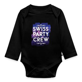Swiss Party Crew - Baby Bio-Langarm-Body - Schwarz - Vorne