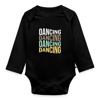 Dance - Organic Longsleeve Baby Bodysuit - black - Front