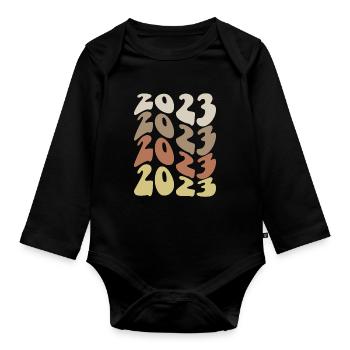 2023 in four colours - Organic Longsleeve Baby Bodysuit - black - Front
