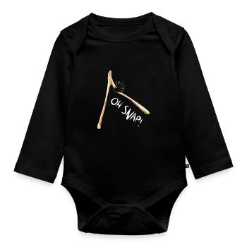 Forcula Wishbone sur Snap Wishing Bone Thanksgiving - Body Bébé bio manches longues - noir - Devant
