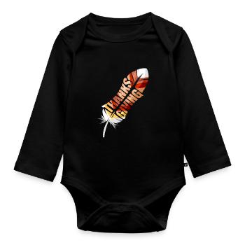 Noble Colorful Turkey Feather Thanksgiving - Body Bébé bio manches longues - noir - Devant
