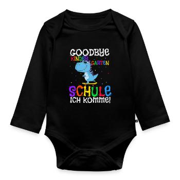 Schulkind Ende Kindergarten Schüler Abschied Vorsc - Baby Bio-Langarm-Body - Schwarz - Vorne