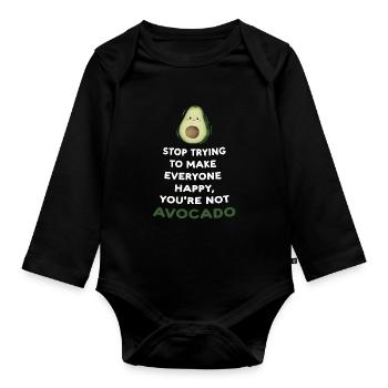 Avocados Avocado Avocado-Liebhaber Geschenk - Baby Bio-Langarm-Body - Schwarz - Vorne