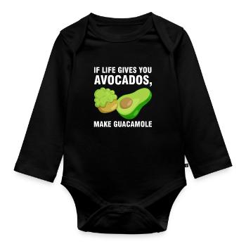 Avocados Avocado Avocado-Liebhaber Geschenk - Baby Bio-Langarm-Body - Schwarz - Vorne