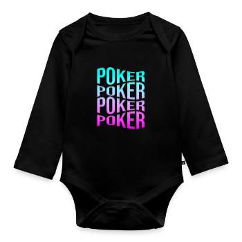poker - Organic Longsleeve Baby Bodysuit - black - Front