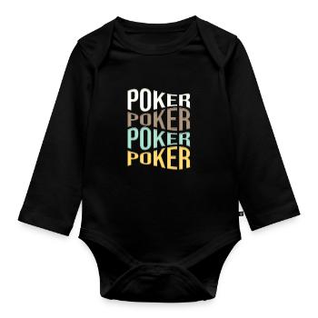 poker - Organic Longsleeve Baby Bodysuit - black - Front