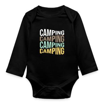 camp - Body Bébé bio manches longues - noir - Devant