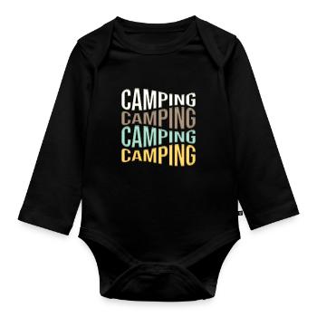 camp - Body Bébé bio manches longues - noir - Devant