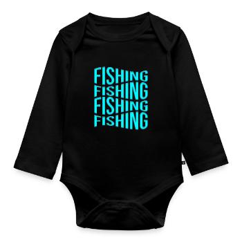 Angling - Organic Longsleeve Baby Bodysuit - black - Front