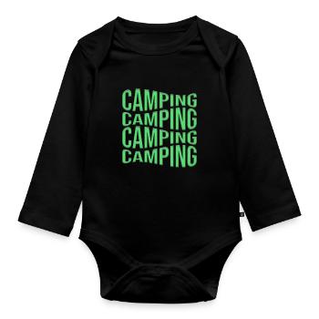 camp - Body Bébé bio manches longues - noir - Devant