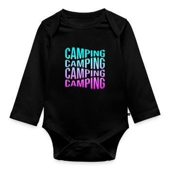 campen - Baby Bio-Langarm-Body - Schwarz - Vorne