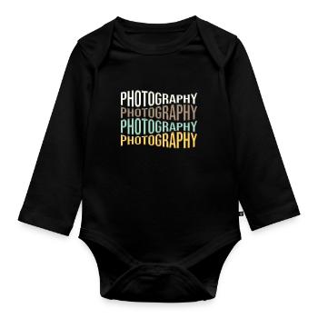 Fotografie - Baby Bio-Langarm-Body - Schwarz - Vorne