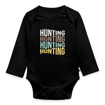 Hunt - Organic Longsleeve Baby Bodysuit - black - Front