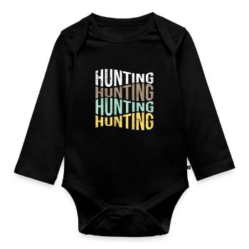 Hunt - Organic Longsleeve Baby Bodysuit - black - Front