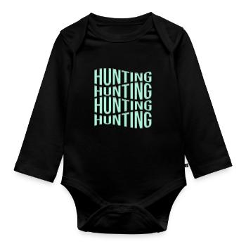 Hunt - Organic Longsleeve Baby Bodysuit - black - Front