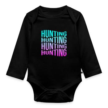 Hunt - Organic Longsleeve Baby Bodysuit - black - Front