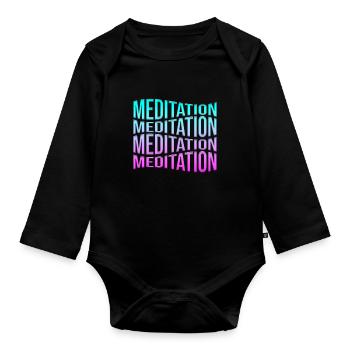 meditation - Baby Bio-Langarm-Body - Schwarz - Vorne