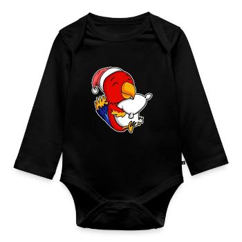 Parrot Christmas Sleep Sleep Sleep - Organic Longsleeve Baby Bodysuit - black - Front