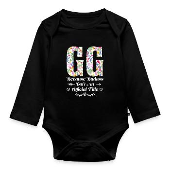 Großmutter GG Oma Geschenk - Baby Bio-Langarm-Body - Schwarz - Vorne