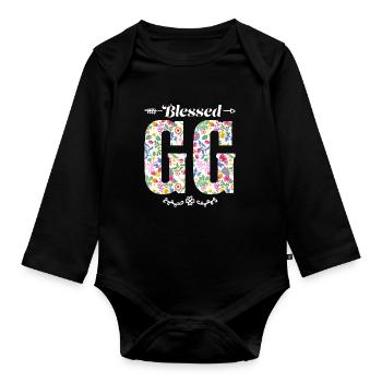 Großmutter GG Oma Geschenk - Baby Bio-Langarm-Body - Schwarz - Vorne