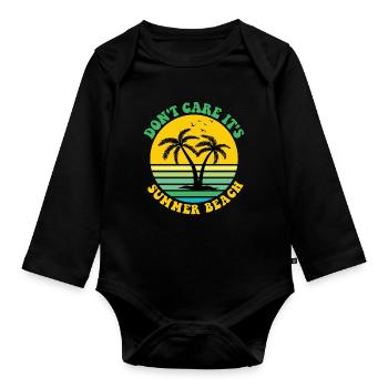 No matter it's summer beach - Organic Longsleeve Baby Bodysuit - black - Front