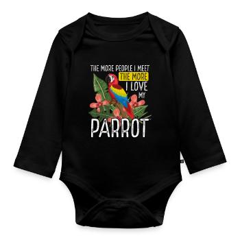 I love my parrot - Organic Longsleeve Baby Bodysuit - black - Front