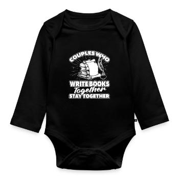 Schriftsteller Autor Paar - Baby Bio-Langarm-Body - Schwarz - Vorne