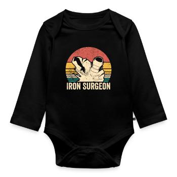 Iron Surgeon Schweißer Schweißen Vintage - Baby Bio-Langarm-Body - Schwarz - Vorne