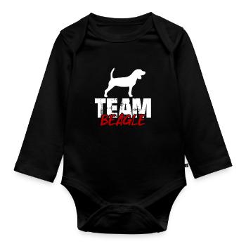 Team Beagle - Organic Longsleeve Baby Bodysuit - black - Front
